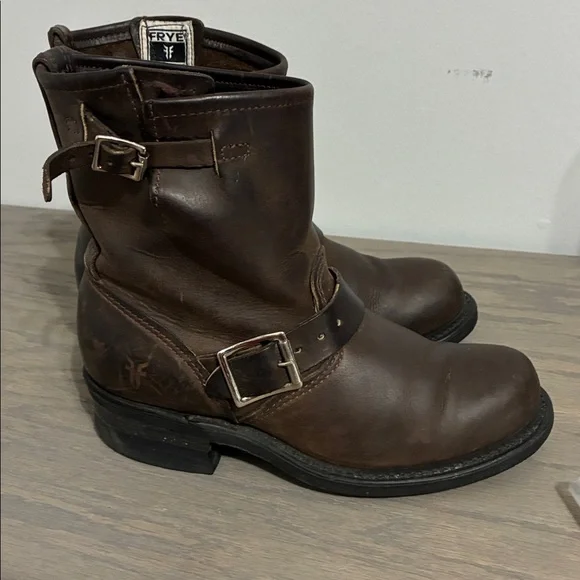 Frye Engineer 6R 77500 Womens Brown Leather Adjustable Strap Boots - Picture 9 of 10